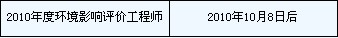 浙江2010年環(huán)境影響評價師資格證書領(lǐng)取時間安排